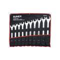 Combination Wrenches | Sunex 97010A 10-Piece Fractional SAE Raised Panel Jumbo Combination Wrench Set image number 1