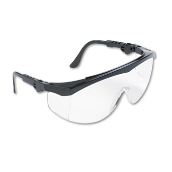 SAFETY GLASSES | MCR Safety TK110 Tomahawk Black Nylon Frame Wraparound Safety Glasses - Clear Lens (12-Piece/Box)