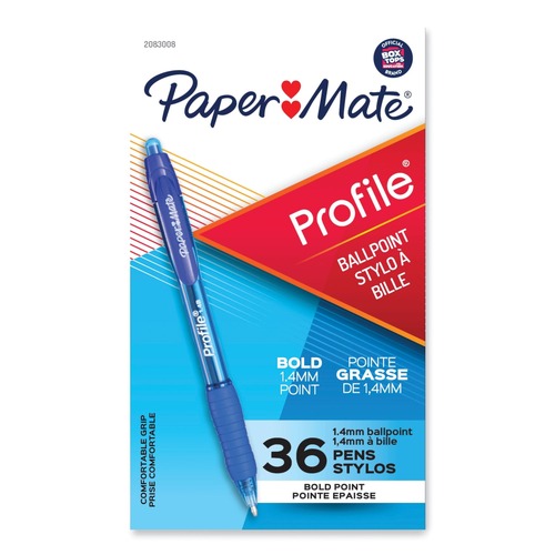 Paper Mate 2083008 Profile 1.4 mm Blue Ink Retractable Ballpoint Pen (36-Piece/Pack) image number 0
