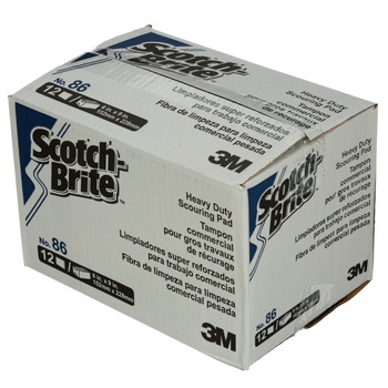 Scotch-Brite PROFESSIONAL 86 Commercial 6 in. x 9 in. Heavy Duty Scouring Pads - Green (12-Piece/Pack 3-Pack/Carton)