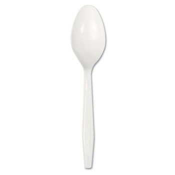 CUTLERY | Boardwalk BWK SPOONMWPS Mediumweight Polystyrene Cutlery Teaspoon - White (1000/Carton)