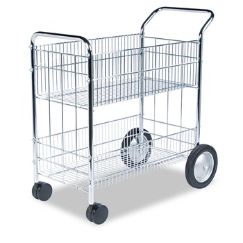 HAND TRUCKS AND DOLLIES | Fellowes Mfg Co. 40912 Wire 21.5 in. x 37.5 in. x 39.25 in. Mail Cart - Chrome