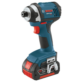 Factory Reconditioned Bosch IDS181-01-RT 18V Compact Tough 1/4 in. Hex Impact Driver with 2 HC FatPack Lithium-Ion Batteries