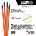 Fish Tape & Accessories | Klein Tools 56324 4-Piece 6 ft. Lo-Flex Fish Rod Set image number 1