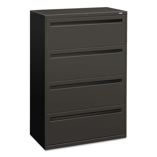 HON H784.L.S 700 Series 36 in. x 18 in. x 52.5 in. Four-Drawer Lateral File - Charcoal image number 0