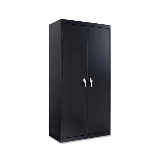 Alera ALECM7218BK 36 in. x 72 in. x 18 in. Assembled High Storage Cabinet with Adjustable Shelves - Black image number 0