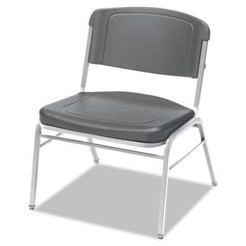 Iceberg 64127 Rough n Ready, Supports Up to 500 lbs., Wide-Format Big and Tall Stack Chairs - Charcoal/Silver (36-Piece/Pack)