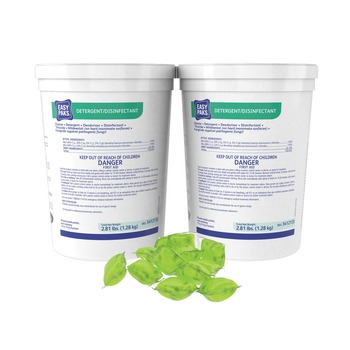 Easy Paks 5412135 Lemon Scent 0.5 oz. Packet Detergent/ Disinfectant (2 Tubs/Carton, 90/Tub)