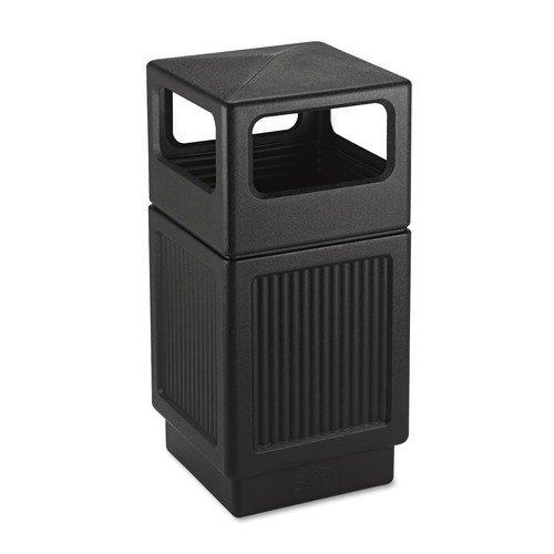 Waste Cans | Safco 9476BL Canmeleon Side-Open Receptacle, Square, Polyethylene, 38gal, Textured Black image number 0