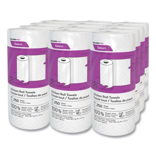Cascades PRO K250 8 in. x 11 in. 2-Ply Select Kitchen Roll Towels (12/Carton) image number 0