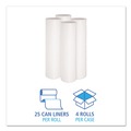 Boardwalk H8647HWKR01 Low-Density 56 Gallon 0.6 mil 43 in. x 47 in. Waste Can Liners - White (100/Carton) image number 2