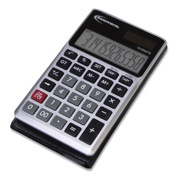 Innovera IVR15922 12-Digit LCD Display Dual Power Pocket Calculator