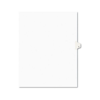 Avery 01412 11 in. x 8.5 in. Legal Exhibit Letter L Side Tab Index Dividers - White (25-Piece/Pack)