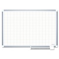 Kitchen Accessories | MasterVision CR1230830 Aluminum Frame Magnetic Porcelain 1 x 2 Gridded 72 in. x 48 in. Planning Board image number 0