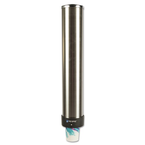 New Arrivals | San Jamar C3400P Large Water Cup Dispenser with Removable Cap, Wall Mounted, Stainless Steel image number 0