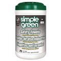Hand Wipes | Simple Green 3810000613351 11.75 in. x 10 in. Safety Towels - White (6/Carton, 75 Wipes/Canister) image number 0