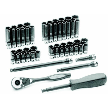 Grey Pneumatic 89653CRD 53-Piece 1/4 in. Drive 6-Point SAE/Metric Standard and Deep Duo-Socket Set