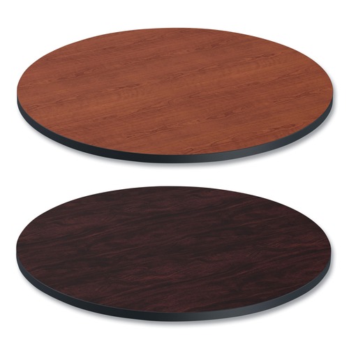 Office Desks & Workstations | Alera ALETTRD36CM Reversible 35-3/8 in. x 35-3/8 in. Round Laminate Table Top - Medium Cherry/Mahogany image number 0