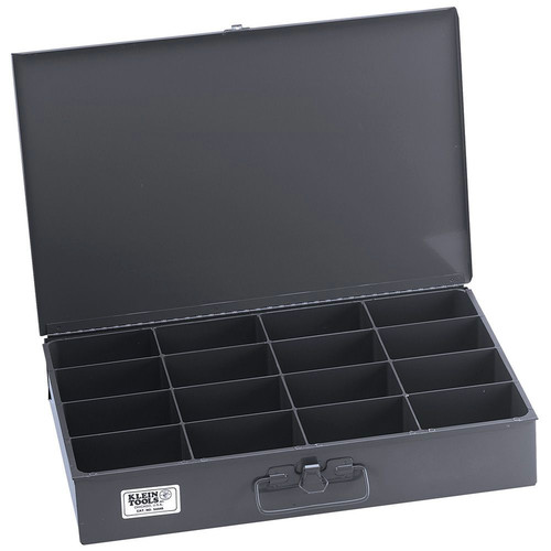 Klein Tools 54445 12 in. x 18 in. x 3 in. 16 Compartment Parts Storage Box - X-Large image number 0