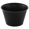 Cups and Lids | Dart P400BLK 4 oz. Polystyrene Portion Cups - Black (10 Bags/Carton, 250/Bag) image number 0