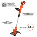 Black & Decker BESTE620 POWERCOMMAND 120V 6.5 Amp Brushed 14 in. Corded String Trimmer/Edger with EASYFEED image number 4