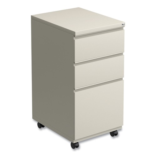 Alera ALEPBBBFPY Three-Drawer with Full-Length Pull 14-7/8 in. x 8 in. x 19-1/8 in. Pedestal File Cabinet - Putty image number 0