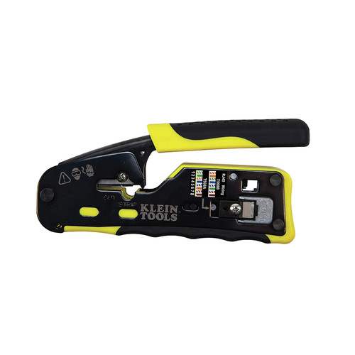 Klein Tools VDV226-110 | Ratcheting Cable Crimper/Stripper/Cutter for Pass-through Connectors | Tyler Tool