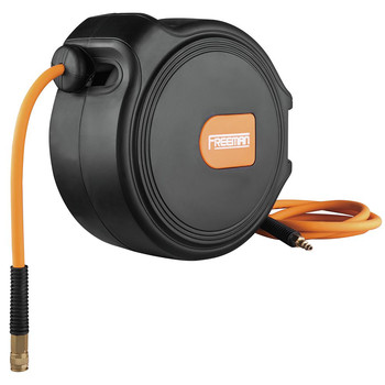 PRODUCTS | Freeman P3865CHR 65 ft. Compact Retractable Air Hose Reel with 3/8 in. Hybrid Air Hose and 180-Degrees Swivel Wall Mount