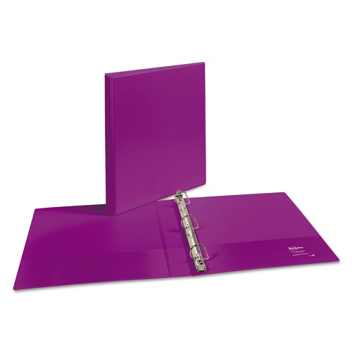 test | Avery 17294 1 in. Capacity 11 in. x 8.5 in. 3 Ring Durable View Binder with DuraHinge and Slant Rings - Purple image number 0