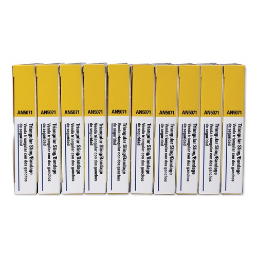 First Aid | First Aid Only AN5071-10 40 in. x 40 in. x 56 in. Muslin Triangular Bandages (10-Piece/Pack) image number 0