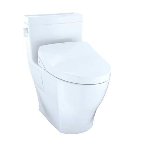 TOTO MW6243056CEFGA#01 WASHLETplus Legato 1-Piece Elongated 1.28 GPF Toilet with Auto Flush S550e Bidet Seat (Cotton White) image number 0