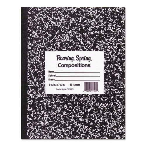 New Arrivals | Roaring Spring 77332 Marble Cover Composition Book, Wide/legal Rule, Black Marble Cover, 8.5 X 7, 36 Sheets image number 0