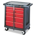 New Arrivals | Rubbermaid Commercial FG773488BLA Five-Drawer Mobile Workcenter, 32 1/2w X 20d X 33 1/2h, Black Plastic Top image number 1