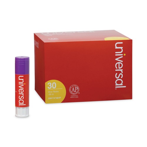 New Arrivals | Universal UNV74748VP 0.28 oz. Glue Stick Value Pack - Purple, Clear Dry (30-Piece/Pack) image number 0