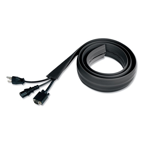 Innovera IVR39665 2.5 in. x 0.5 in. Channel, 72 in. Long, Floor Sleeve Cable Management - Black image number 0