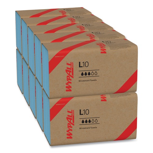 Cleaning & Janitorial Supplies | WypAll KCC 05123 9-1/10 in. x 10-1/4 in. L10 Windshield 1-Ply Towels - Light Blue (224/Pack 10 Packs/Carton) image number 0