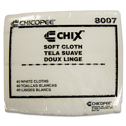 Cleaning & Janitorial Supplies | Chix 8007 13 in. x 15 in. Soft Cloths - Medium, White (40-Piece/Bag, 30 Bags/Carton) image number 0