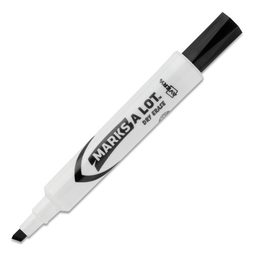 Avery 24445 MARKS A LOT Desk-Style Broad Chisel Tip Dry Erase Marker - Black (200-Piece/Box) image number 0