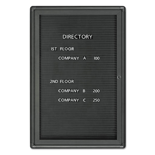 New Arrivals | Quartet 2963LM Enclosed 1 Door Radius Design 24 in. x 36 in. Magnetic Letter Directory - Black/Graphite image number 0