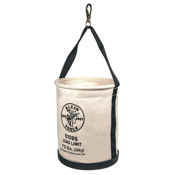 Klein Tools 5109S Straight Wall Canvas Bucket with Swivel Snap