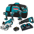 Makita XT507PG 18V LXT Brushless Lithium-Ion Cordless 5-Tool Combo Kit with 2 Batteries (6 Ah) image number 0