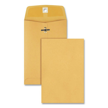 Quality Park QUA37835 Trade Size 35 5 in. x 7.5 in. Square Flap Clasp/Gummed Closure Envelopes - Brown Kraft (100/Box)