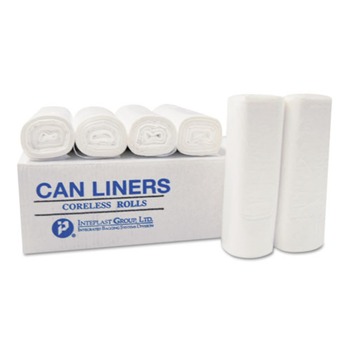 TRASH WASTE BINS | Inteplast Group WSL2424LTK Institutional Low-Density Can Liners, 7-10 gal, .35 mil, 24 x 24, Black (1000/Carton)