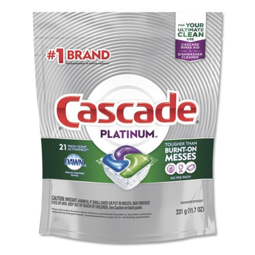 New Arrivals | Cascade 80720PK Platinum Fresh Scent 13.5 oz. ActionPacs (21-Piece/Pack) image number 0