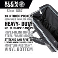 Klein Tools 510218SPBLK 18 in. Deluxe Canvas Tool Bag - Black image number 5