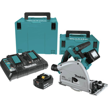 Makita XPS01PMJ 18V X2 (36V) LXT Brushless Lithium-Ion 6-1/2 in. Cordless Plunge Circular Saw Kit with 2 Batteries (4 Ah)