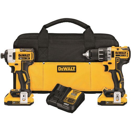 Dewalt DCK283D2 2-Tool Combo Kit - 20V MAX XR Brushless Cordless Compact Drill Driver & Impact Driver Kit with 2 Batteries (2 Ah) image number 0