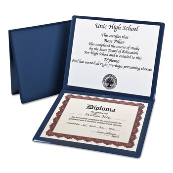 Oxford 44212EE 12.5 in. x 10.5 in. Diploma Cover - Navy