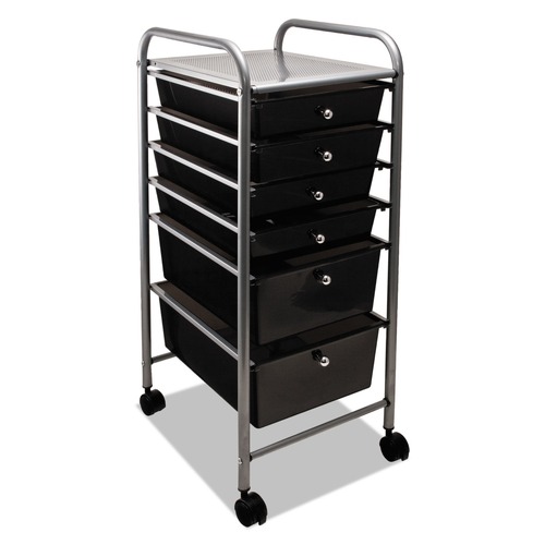 New Arrivals | Advantus 34005 13 in. x 15.38 in. x 32.13 in. Portable Drawer Organizer - Smoke/Matte Gray image number 0