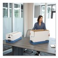 Bankers Box 0002501 12.25 in. x 16 in. x 11 in. Letter/Legal Files Medium-Duty Strength Storage Boxes - White,Blue (4/Carton) image number 3